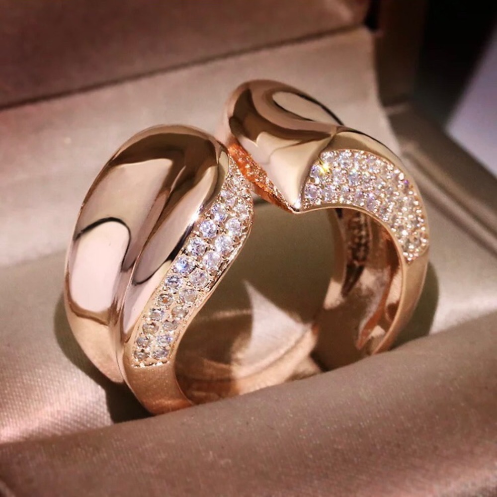 Noir Pave Rosetone Sterling Silver Band Ring - Picture 2 of 4